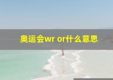 奥运会wr or什么意思